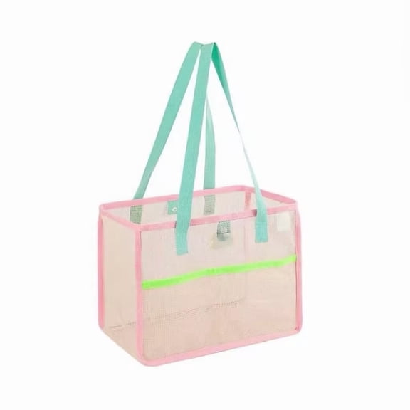 Yardvibe Mesh Beach Tote Bag for Women, 10"x9"x14" Embroidered Monogrammed Pool Bag, Large Reusable Sand Resistant Summer Tote, Gift for Mom Bridesmaid Birthday Party (B)