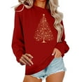 thumbnail image 2 of Sakmal Crew Neck Women Christmas Sweatshirts Plus Size Red Tops Christmas Trees Winter Sweatshirt for Women, 2 of 6