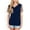 Navy, variant on Women's V-Neck Leopard Print Pocket Tee with Contrast Sleeves Casual Relaxed Fit for Everyday Comfort- Small, Black