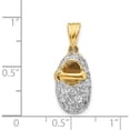 thumbnail image 3 of 14K Yellow & Rhodium Cz Baby Shoe Charm (23 X 9) Made In United States k549, 3 of 5