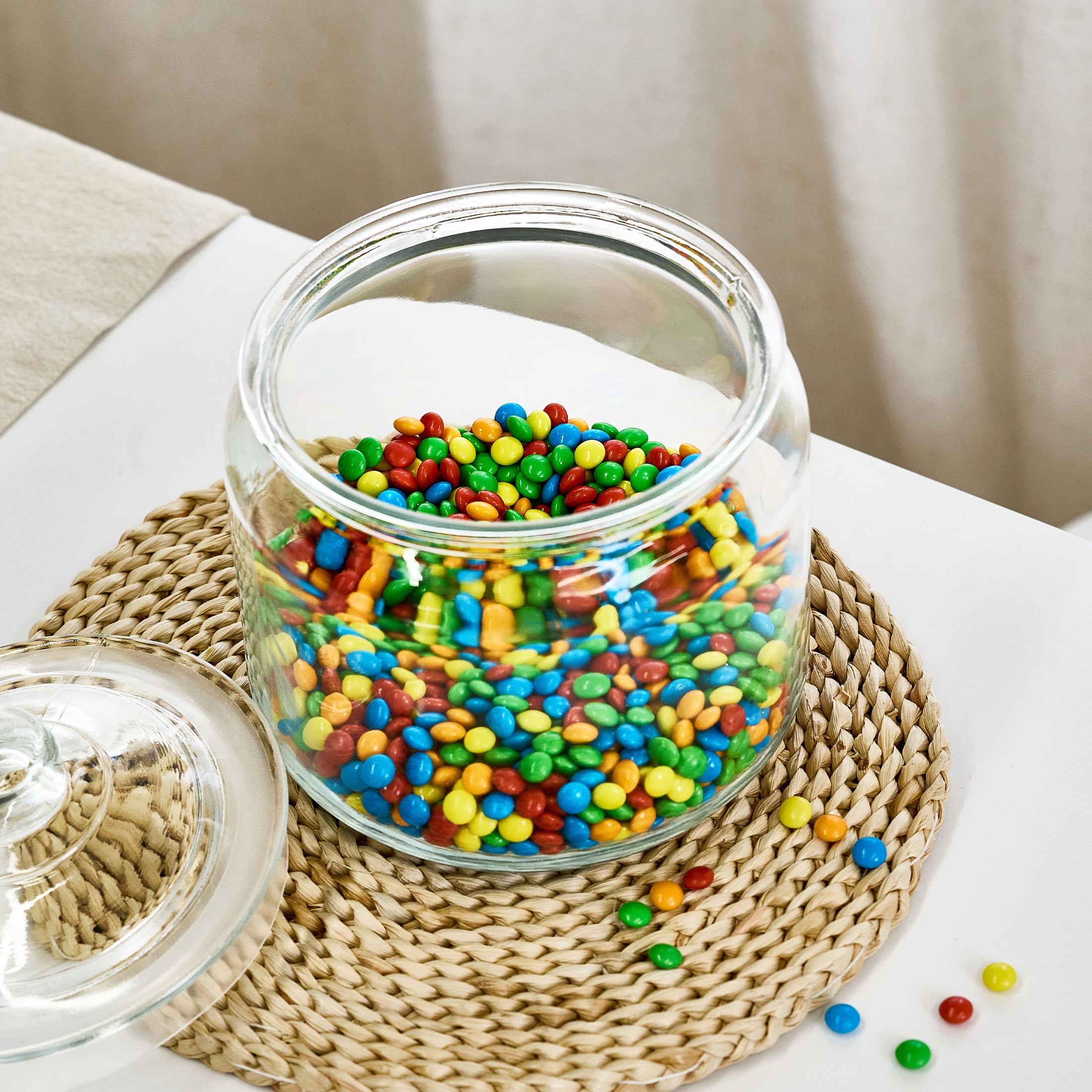 Mainstays Clear Glass Storage Jar with Lid, 3 Quarts