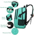 thumbnail image 4 of Mochila FENGDONG para portátil grande de 17,3 pulgadas, impermeable, color verde claro, 4 of 6