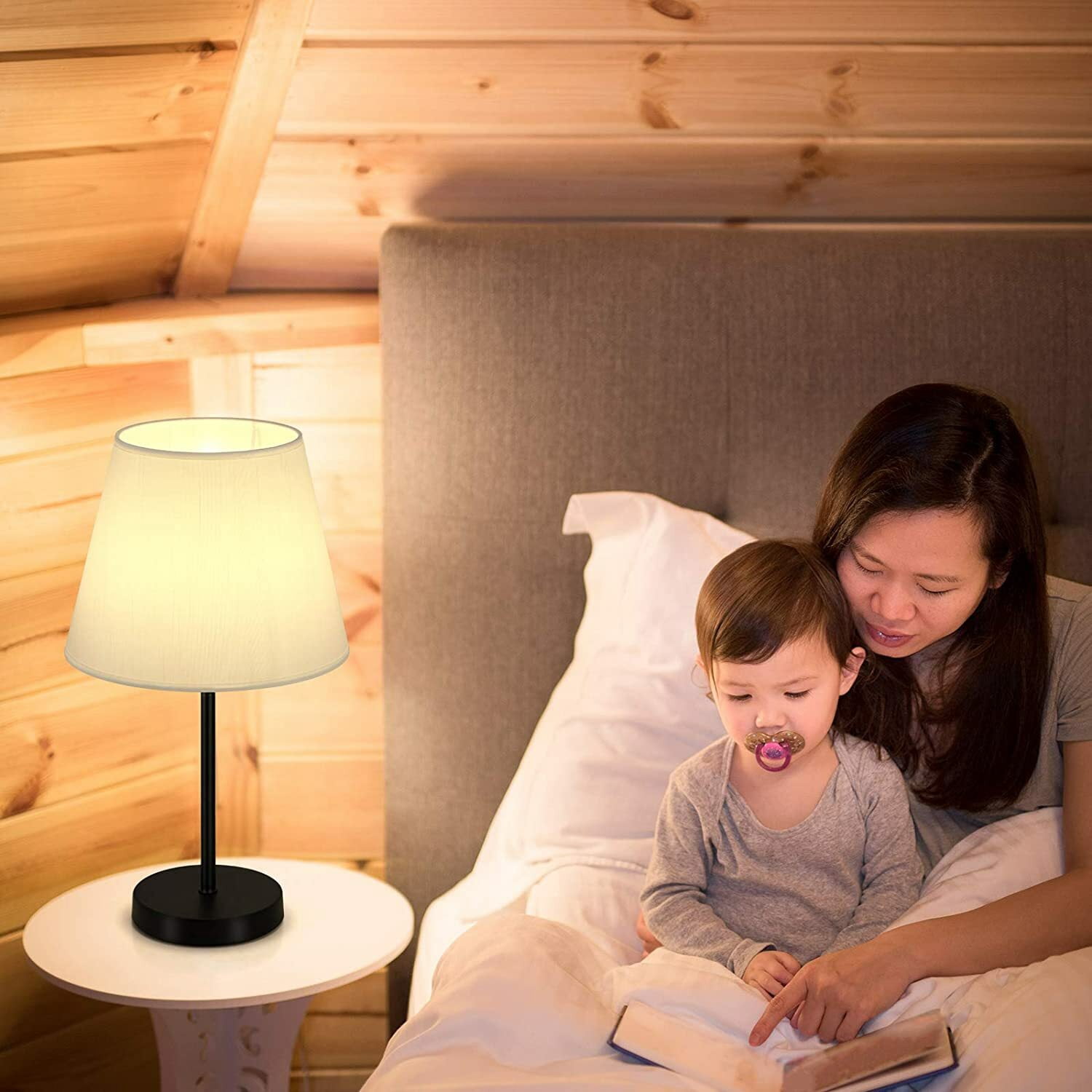 Table Lamps Bedside Lamp Small Nightstand Lamps Set of 2 for Bedroom Living Room