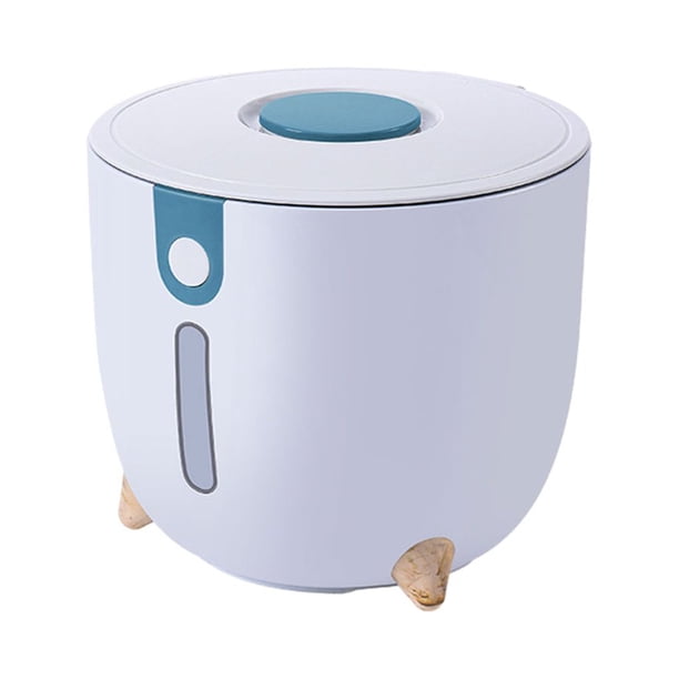 Toystoory Cubo de arroz ABS para mascotas, boca ancha, inodoro, a prueba de polillas, a prueba de humedad, dispensador sellado, caja de Organizadores de utensilios de cocina Pequeño Azul