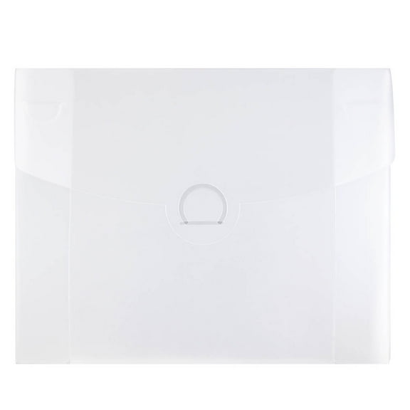 JAM Plastic Tuck Flap Portfolios, 8.5x6.5x.25, 24/Pack, Clear Frost