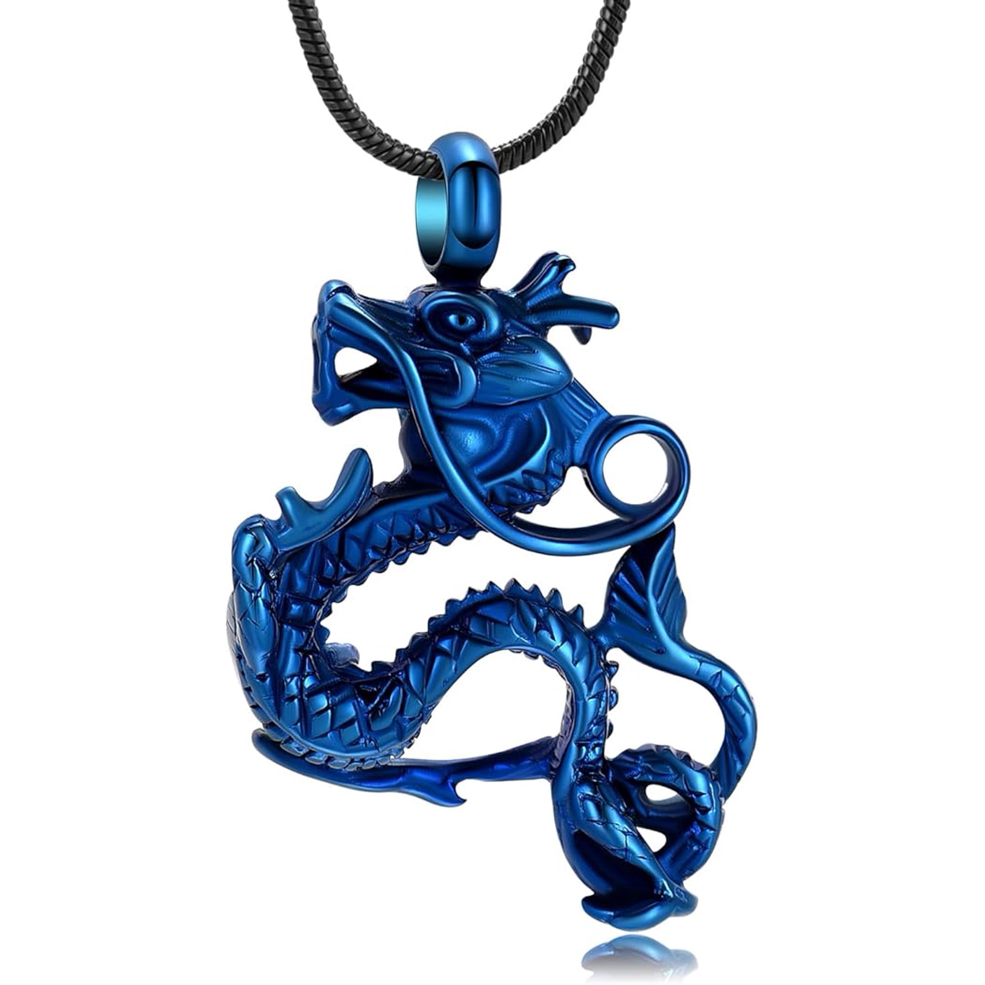 Dragon Urn Necklace for Ashes Cremation Jewelry for Women Men Stainless Steel Memorial Necklaces Ash Holder for Human / Pet Ashes Keepsake Jewelry for Loved Ones
