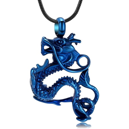 Dragon Urn Necklace for Ashes Cremation Jewelry for Women Men Stainless Steel Memorial Necklaces Ash Holder for Human / Pet Ashes Keepsake Jewelry for Loved Ones