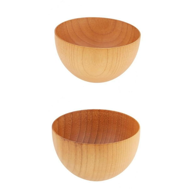 Wooden Bowl 2020 NUEVO,Contenedor de alimentos de mezcla redonda de madera Jar Bowl,Hogar al aire libre Cena para niños Almuerzo Tazón de cereales,Picnic Barbacoa Vajilla Vajilla