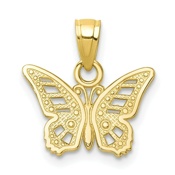 10k Yellow Gold Butterfly Charm Pendant