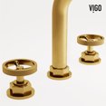 thumbnail image 2 of VIGO Hart Widespread Bathroom Faucet in Matte Brushed Gold, 2 of 3