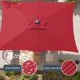 thumbnail image 6 of ACEGOSES LED Outdoor Patio 6x9ft Deck Solar Light Market Umbrella, Outside Table Umbrellas With Polyester canopy,Red, 6 of 8