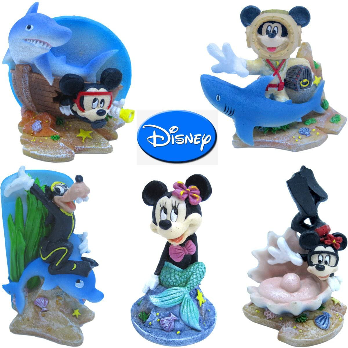 verjaardag Maak leven flauw Penn-Plax Officially Licensed Classic Disney Aquarium Decorations - 5 Pack  Gift Set with Mickey, Minnie, Goofy - Walmart.com