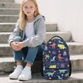 thumbnail image 5 of Jeiento 16 Inch Kids School Backpack Water-Resistant Durable Polyester Bookbag with Multiple Organizer Pockets Cartoon Dinosaur School Bag for Elementary School Boys Girls, 5 of 7