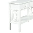 thumbnail image 6 of 2-Tier Console Table with Drawer, 42" Solid Wood Console Table Sofa Table for Living Room, Entryway Table with Storage Opening Shelf, Narrow Corner Tables for Small Spaces, White, 6 of 7