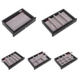 thumbnail image 5 of Handcrafted Wooden Jewelry Box Organizer Wood 6 Layers Case with 5 Drawers-Black, 5 of 6