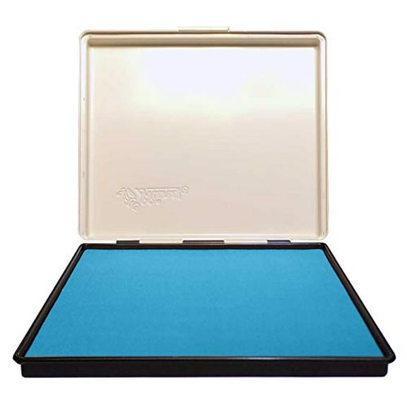 Extra Large 8" x 12" Industrial Rubber Stamp Ink Pad in Metal Case, Sky Stamp Pad