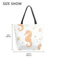 thumbnail image 5 of FORMRS Womens Canvas Tote Bag with Zipper Inner Pocket Shoulder Handbag, White Seahorse, 5 of 7