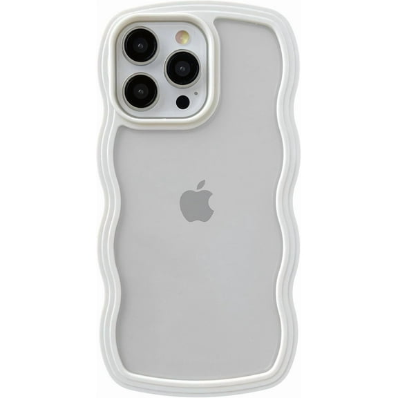 MYKOMI for iPhone 16 Pro Case,Cute Curly Wave Frame Shape Shockproof Soft Phone Case