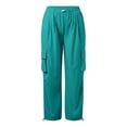 thumbnail image 5 of Dpytoraw Girls Solid Utility Cargo Pants Drawstring Elastic Waist Lightweight Trousers Green Size 11-12 Years, 5 of 7