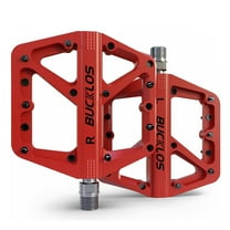 BUCKLOS MTB Pedals Mountain Bike Pedals Platform 9/16” Lightweight Non-Slip Cycling Double DU Sealed Bearing Flat Pedals with 16 Anti-Skid Pins