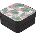 thumbnail image 3 of Coolnut Lotus Waterlily Jewelry Box for Women Girls PU Leather Jewelry Organizer Portable Travel Jewelry Case for Small Ring Earring Necklace Women Gifts, 3 of 7