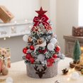 thumbnail image 1 of Árbol de Navidad de 45 cm, pequeño árbol de Navidad flocado para el hogar, juego de regalo de Navidad DIY, decoración, 1 of 5