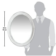 Infinity Instruments Sonore Aged White Oval Transitional 30-inch Wall Mirror