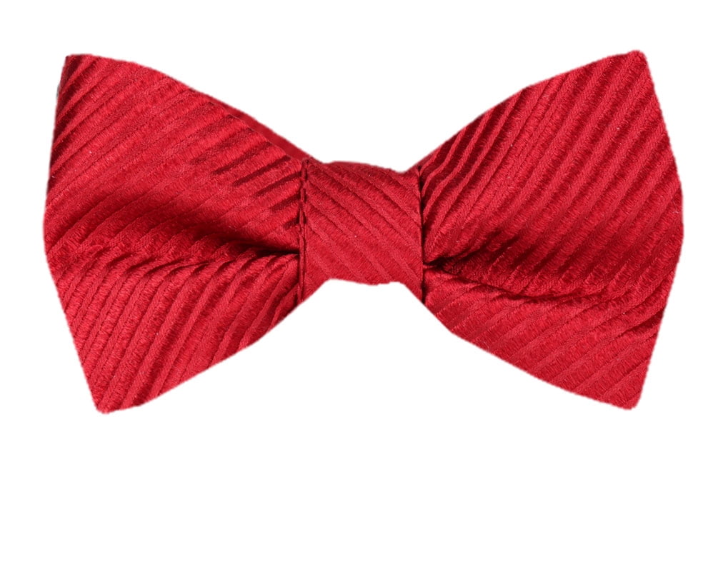 Men's Red and Burgundy Silk Self Tie Bowtie Tie Yourself Bow Ties