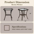 thumbnail image 3 of Bellefurn Patio Side Table Outdoor Furniture End Table,22x20x20 inch Rattan Patio End Table Outdoor Wicker Side Table for Living Room Outside Balcony Porch Backyard Deck, 3 of 8