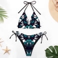 thumbnail image 2 of DHFJKG Bikini Swimsuits For Women Two Piece Set Side Tie Halter Triangle Top Thong Bottoms Summer Pool Party Outfit Stylish Beachwear, 2 of 3