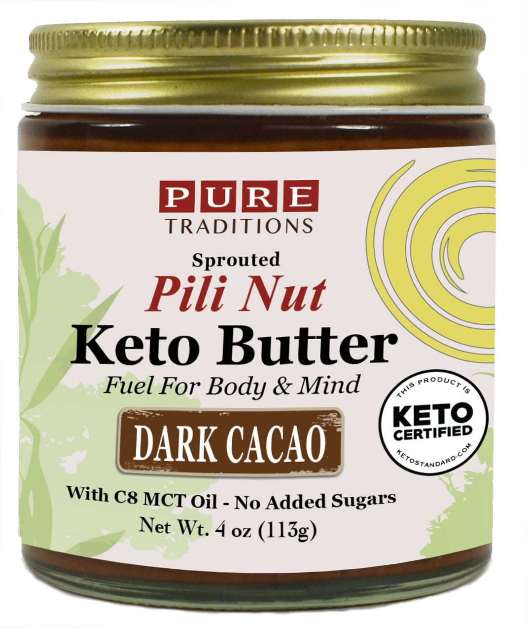 Sprouted Pili Nut Keto Butter Dark Cacao 4 oz