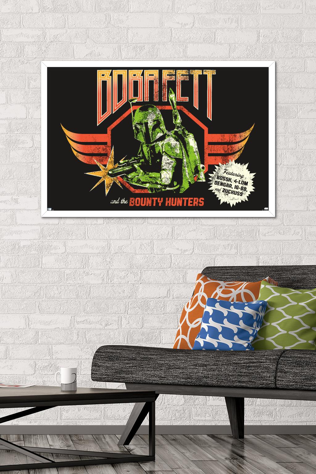 Star Wars: Saga - Boba Fett - Bounty Hunters Wall Poster, 22.375" x 34", Framed