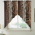 thumbnail image 2 of Animals Printed Striped Swag Valances for Windows 2 Pack, Kitchen Window Curtains 36 Inch Length, Rustic Country Zebra Textured Privacy Swag Curtains for Living Room/Bathroom with Rod Pocket 36"x36", 2 of 8