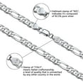 thumbnail image 2 of Savlano 925 Sterling Silver 7.5mm Italian Solid Figaro Link Chain Necklace with Gift Box for Men & Women - Made in Italy, 2 of 6