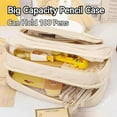 thumbnail image 2 of Big Capacity Pencil Case 3 Compartments Large Pencil Pouch Pen Bag Pencil Box Holder Organizer Simple Storage Aesthetic Stationery Cosmetic for Adults Men Women Office Essentials, 2 of 6
