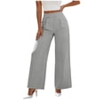 thumbnail image 2 of Aimik Women's High Waist Pleated Wide Leg Pants Straight Leg Dress Trousers Fashion Work Office Business Pant with Pockets, 2 of 5