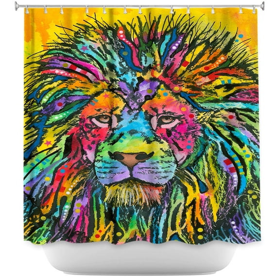 DiaNoche Designs Unique Bathroom Shower Curtains by Dean Russo - Lion Good