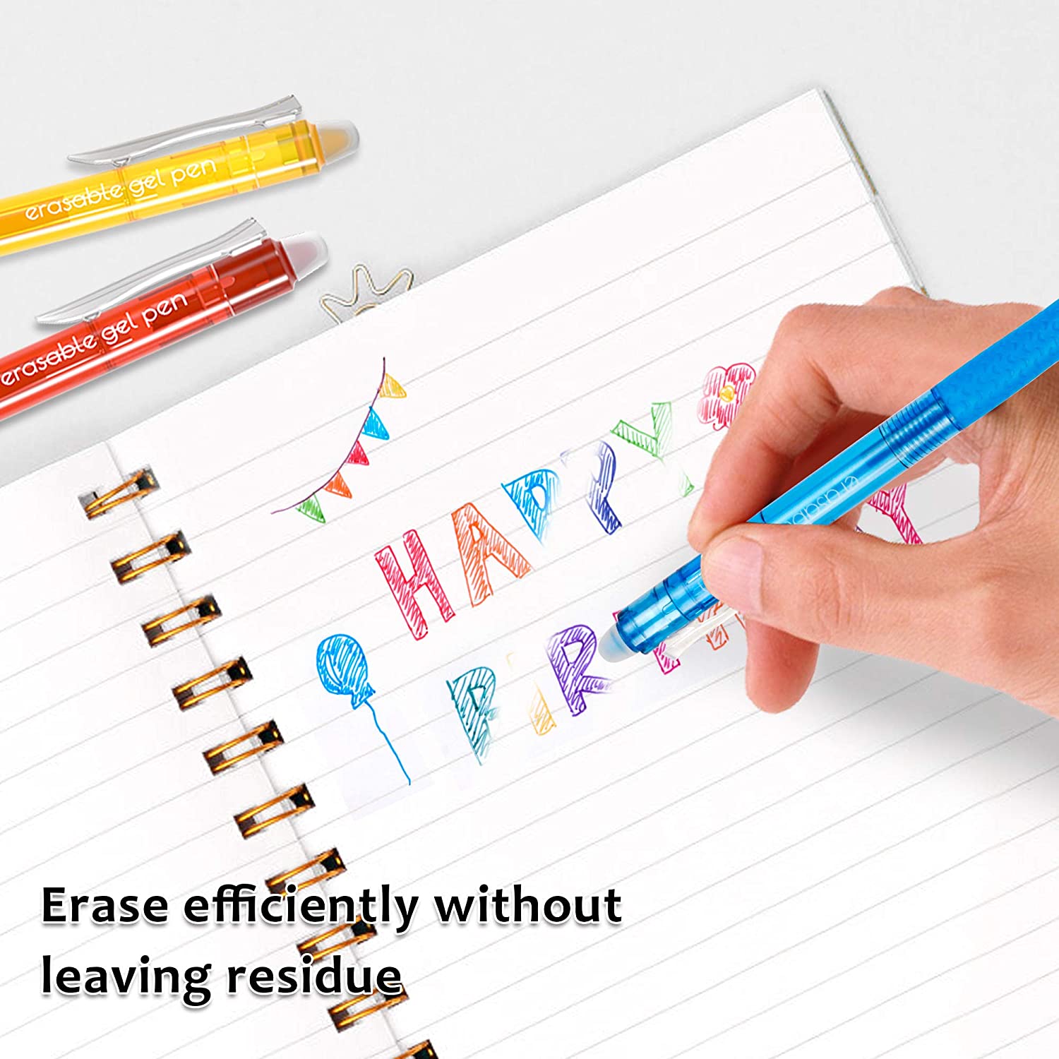 Lineon 15-Color Erasable Gel Pens Retractable photo 5