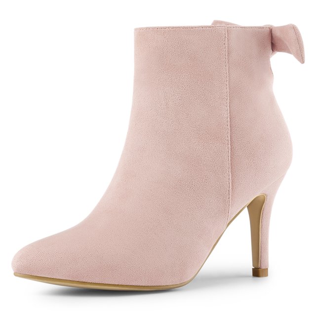 Unique Bargains Bottines à Talon Aiguille à Bout Pointu pour Femmes DustPink US 8