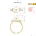 thumbnail image 5 of ANGARA Freshwater Cultured Pearl Bypass Ring with Diamond Trio in 14K Yellow Gold for Women | June Birthstone, Birthday, Anniversary, Jewelry Gift for Women | Natural Pearl Ring, 5 of 8