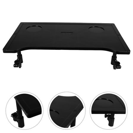 BESTYASH 2Set Walker Accessory Tray Table Wheelchair Dining Table Black ABS For Adults