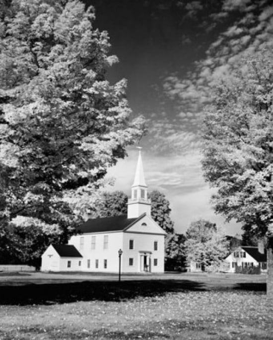 Church surrounded by trees Hebron New Hampshire USA Poster Print (24 x