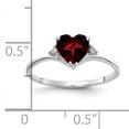 thumbnail image 2 of Primal Gold 14 Karat White Gold 6mm Heart Garnet and VS Diamond Ring, 2 of 4