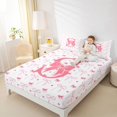 thumbnail image 4 of Homewish Kawaii Princess Letter S Bed Sheets, Cute Pink Bowknot Bow-tie King Sheets, Teens Kids Girls Ultra Soft Bedroom Decor, 4pcs, 4 of 7