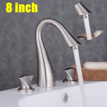 8 Brushed Nickel Bathroom Widespread Sink Faucet 3 Hole