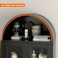 thumbnail image 4 of SUPEER 73-Inch Arched Metal Storage Display Cabinet with 2 Drawers and Glass Doors,Assembly Required, 4 of 8