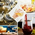 thumbnail image 5 of Efavormart 12 Pack - 14oz Clear Disposable Wine Glasses, Plastic Stemless Wine Tumbler with Gold Rim for Parties, Weddings, Picnics, Catered Events, 5 of 11