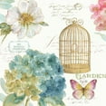 thumbnail image 2 of Audit, Lisa 12x12 White Modern Wood Framed Museum Art Print Titled - Rainbow Seeds Floral Birdcage III, 2 of 4