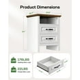 thumbnail image 3 of Marsail Nightstand with Charging Station, Farmhouse Bedside Table with 2 Drawers and Open Shelf, Bedside Storage Cabinet for Bedroom, Rustic End Side Table, Wood White, 3 of 14