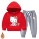 thumbnail image 2 of Hello Kitty-Conjunto de suéter con capucha para niños, Tops estampados bonitos, ropa cálida de lana a la moda para niñas, Otoño e Invierno, 2 of 5